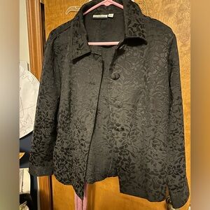 Croft & Barrow Black Floral Blazer